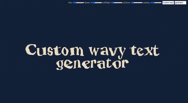 Custom P5.js wavy text generator